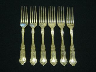 Six {6} 1835 R.  Wallace Cardinal 7 " Dinner Forks {no Monogram}free