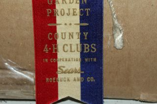 1945 Food For Victory Garden Project Ribbon County 4 - H Club Sears Roebuck Rare 3