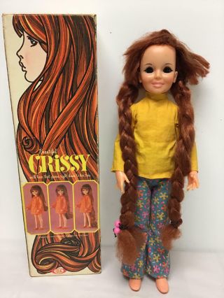 Vintage 1969 Ideal 18.  5 " Crissy Hair To Toe/floor Doll,  Needs Tlc