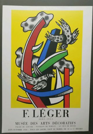 Fernand Leger Vintage Lithograph 28.  5 " ×20 " 1956 Musee Des Arts Decoratifs