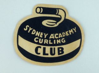 Rare 1930 - 40’s Sydney Academy Curling Club Nova Scotia Vintage Patch VHTF Crest 2