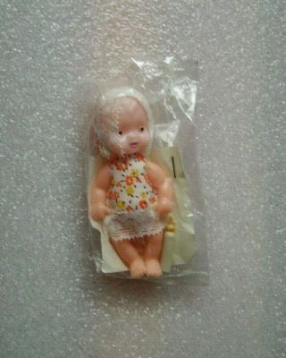 Rare Cute Vintage Plastic Baby Doll Toy With Milk Bottle,  Bulgaria,  1983