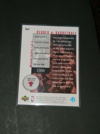 2002 - 03 UD Authentics Michael Jordan Heroes of Basketball MJ4 BULLS /198 RARE 2