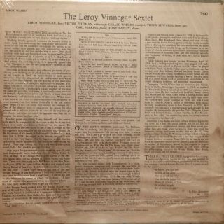 LEROY VINNEGAR Leroy Walks LP CONTEMPORARY 7542 rare reissue shrinkwrap NM - 2