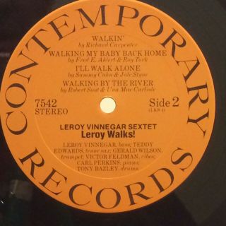 LEROY VINNEGAR Leroy Walks LP CONTEMPORARY 7542 rare reissue shrinkwrap NM - 3