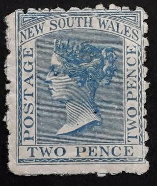 Rare 1882 - Nsw Australia 2d Pale Blue Delarue Stamp Perf 10 Muh