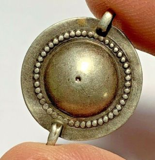 Very Rare Roman Military Silver Shield Pendant Ca 200 - 300 Ad 1.  6gr 30mm