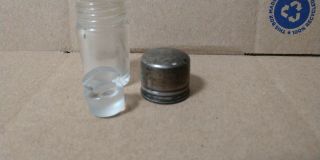 Antique Sterling Silver Miniature Perfume Bottle W/ Stopper