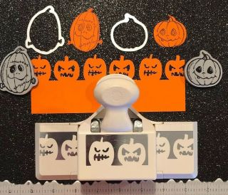 Rare Martha Stewart Paper Craft Punch Xl Pumpkin Jack O Lantern Border Halloween