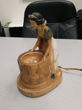 Vintage Very Rare Vintage 1938 Disney Snow White At The Wishing Well Lamp