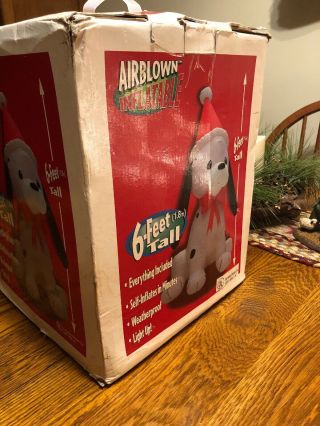 Rare 6 Ft Airblown Inflatable Gemmy Christmas Dalmation Dog Puppy Yard Decor