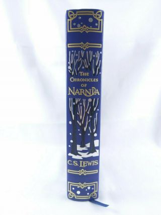 The Chronicles of Narnia by C.  S.  Lewis RARE BLUE LEATHER BOUND HARDCOVER Novel 2