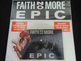 Faith No More " Epic " Shaped 7 " Picture Disc.  Limited Edition.  1990.  Very Rare