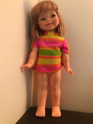 Vintage 1966 Giggles Doll Ideal Toy Corp Toy Collectible Signed Gg - 18 - H - 77 Evc