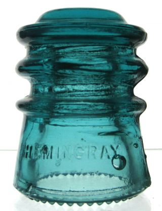 Cd 115 Blue Aqua Hemingray No.  10 Antique Glass Telegraph Insulator Odd Profile