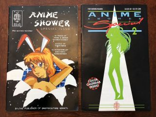 Anime Shower 1 And 2 Fn/vf Extremely Rare Early Manga Series Racy & Htf