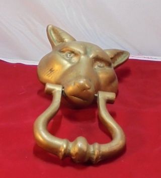 Vintage Large Solid Brass Wolf 