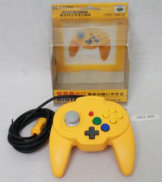 Hori Pad Mini 64 Yellow Box Boxed Nintendo N64 Controller Horipad Japan Rare