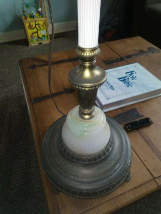 ANTIQUE VINTAGE CAST FLOOR LAMP,  TORCHIER,  light up BASE,  CANDELABRA ALL 2