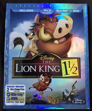 Disney The Lion King 1 1/2 Blu Ray,  Dvd With Rare Slipcover Region