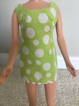 Vintage Barbie Sears Exclusive Glamour Group 1510 Green Polka Dot Dress