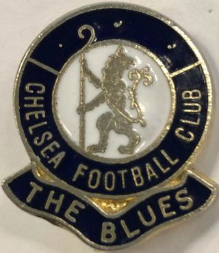 Chelsea Fc The Blues Old Enamel Badge Brooch Fitting Rare
