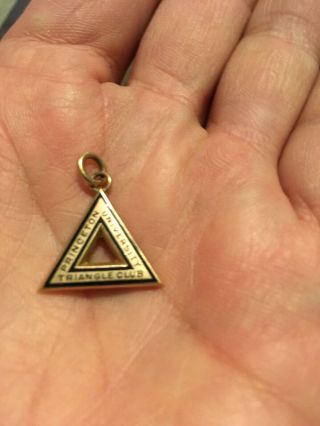 Rare Vintage 14k Solid Gold Princeton University Triangle Club Charm Pendant