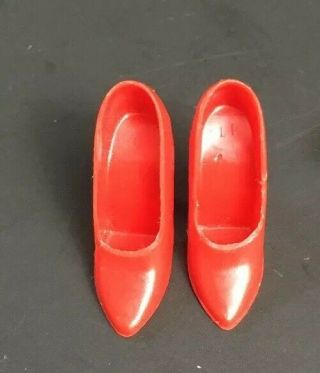Vintage Japan Barbie Doll Red Spike High Heel Closed Toe Dress Shoes By Mattel