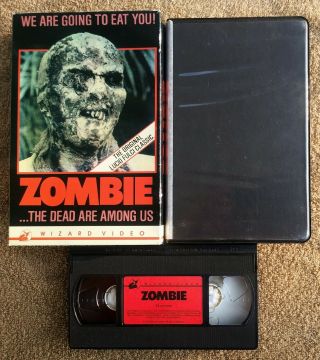 Zombie 1980 Film Wizard Video 1985 Big Box Horror Sov Slasher Rare Oop Vhs 2013