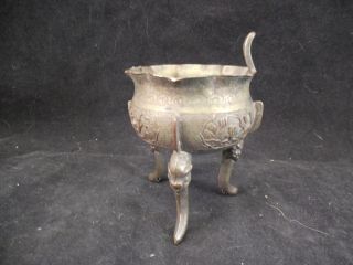 19th Century Chinese Brass / Bronze Miniature Incense Burner