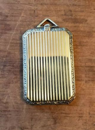 Antique Jmf & Co Sterling Silver 925 Photo Locket Pendant Art Deco Photo Case