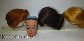 Vintage Barbie Fashion Queen Wig Wardrobe Doll Head & Wigs,  Stand