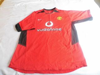 Rare,  Vintage,  Manchester United Home Shirt.  Large.  2002 - 2004.  Nike.  Vodafone.