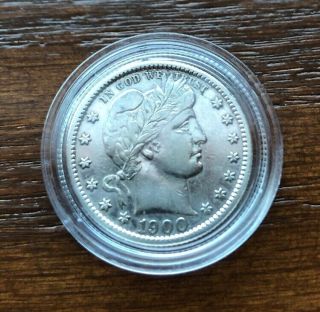 1900 - S Barber Quarter Dollar In Choice.  Rare Find