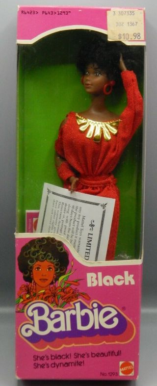 1979 Vintage Mattel Black Barbie Doll W/ Box 1293 African American Cute