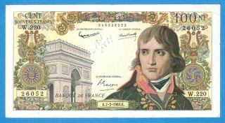 France 100 Francs 1963 Series W210 Rare