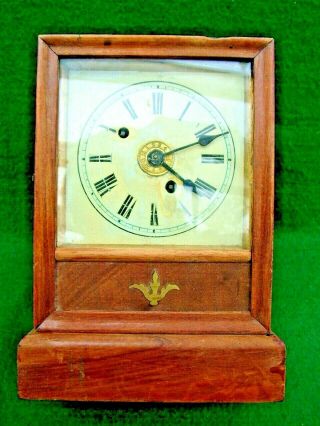 Antique “camerer,  Kuss & Co.  ” Walnut Case Mantle Alarm Clock Unusual Movement Af
