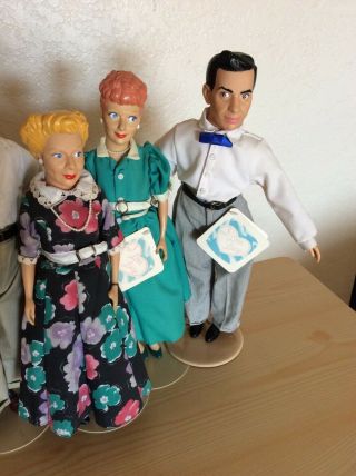VINTAGE I LOVE LUCY RICKY FRED & ETHEL PRESENTS OF CA HAMILTON DOLLS W/STANDS 2