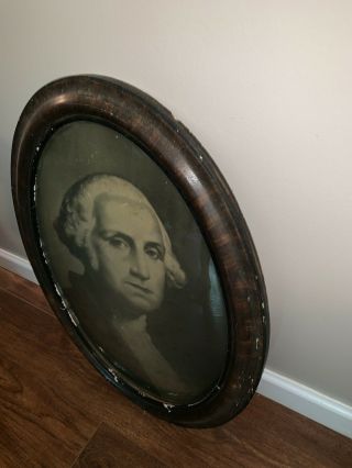 Antique Oval Framed Portrait Print Of George Washington Large 17X 22 Frame 3