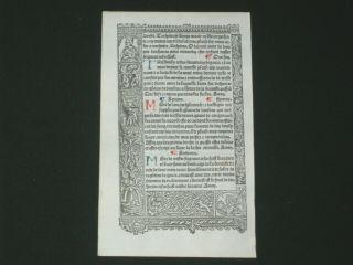 Attractive Printed Medieval Book of Hours Leaf on VELLUM,  S.  Vostre,  c.  1510 3