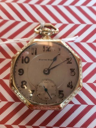 Rare Vintage South Bend - 21 Jewels - Gold Filled - " Studebaker " Pocket Watch