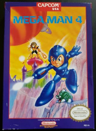 Mega Man 4 Nes 1991 Capcom Nintendo Usa Rare Box No Game