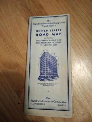 Vintage Extremely Rare 1930 United States Road Map Canada To Mexico City.