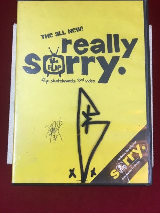 The All Really Sorry Dvd Flip Skateboards 2nd Video Signed Rare