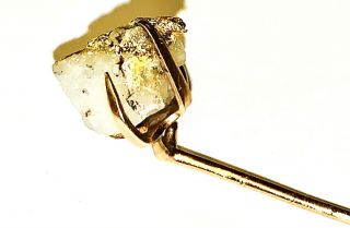 Antique Rare Cowboy - GOLD in QUARTZ Specimen Rock 10K Stick Pin 2