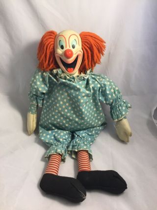 Vintage 1960s Mattel Bozo The Clown Pull String Talking Doll No Longer Talks