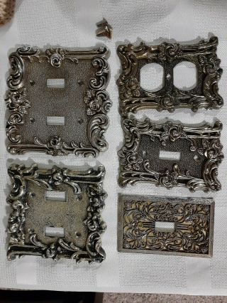 1967 Vintage American Tack & Hardware Brass Light Switch Plate Covers Rose F/s