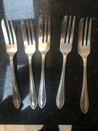 5 X Vintage Silver Plated Epns A1 Viners Sheffield England Cake/pastry Forks