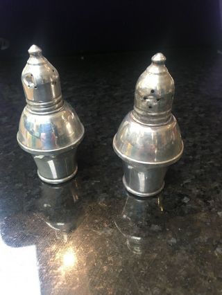 Vintage Duchin Creation Weighted Sterling Silver Salt & Pepper Pots Glass Lined