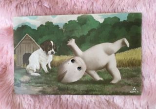 Antique Kewpie Postcard With Googly Eyes Circa 1920 